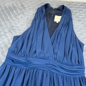 Modcloth  Dress Size 1X Navy‎ Blue Sleeveless Slit V Neck